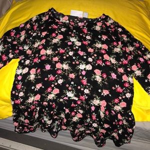 Girls Floral Babydoll Top